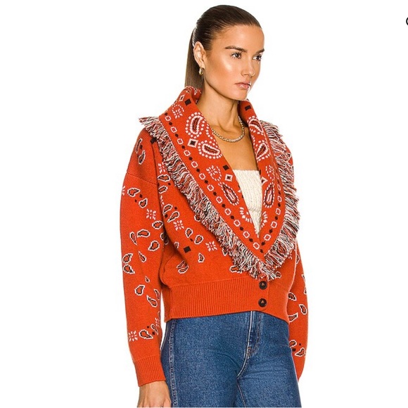 Alanui Bandana Fringed Jacquard Cardigan - Picture 12 of 12